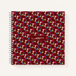 Abstrakter Bordeaux-Mustername Notizbuch