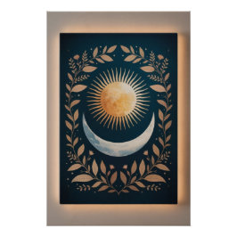 Abstrakter Botanischer Aufstieg der Sonnenstrahlen Poster