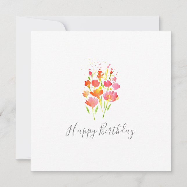 Abstrakter Bouquet mit Karte für gemischte Blume (Vorderseite)