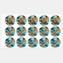 Abstrakter Bronze-Barockstil in Goldblau