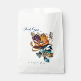 Abstrakter Bronze-Stil, goldblau, barocke Geschenktütchen