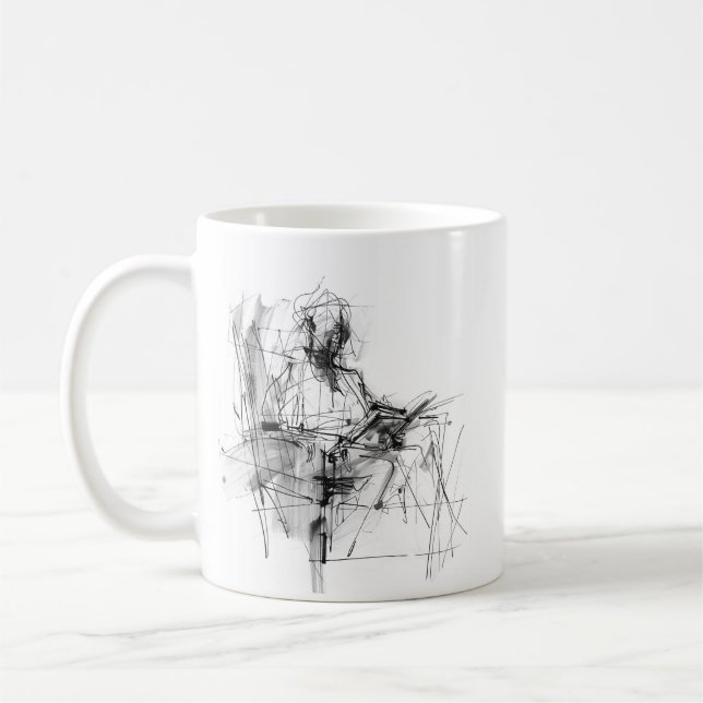 Abstrakter Buchleser Kaffeetasse (Links)
