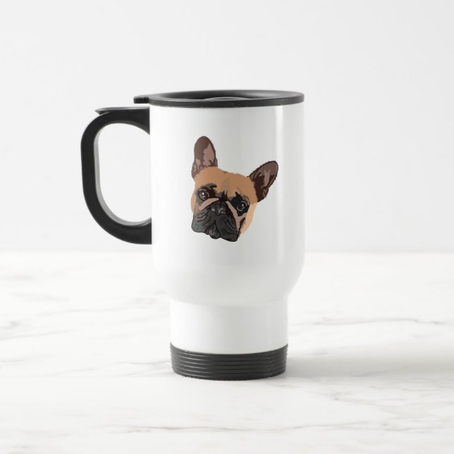 Abstrakter Bulldog-Travel Reisebecher (Links)