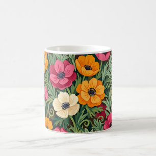 Abstrakter Bunter Anemonen-Schmetterlinge-Kaffeebe Kaffeetasse