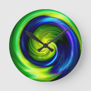 Abstrakter bunter gewundener Strahl blurry 7 Runde Wanduhr