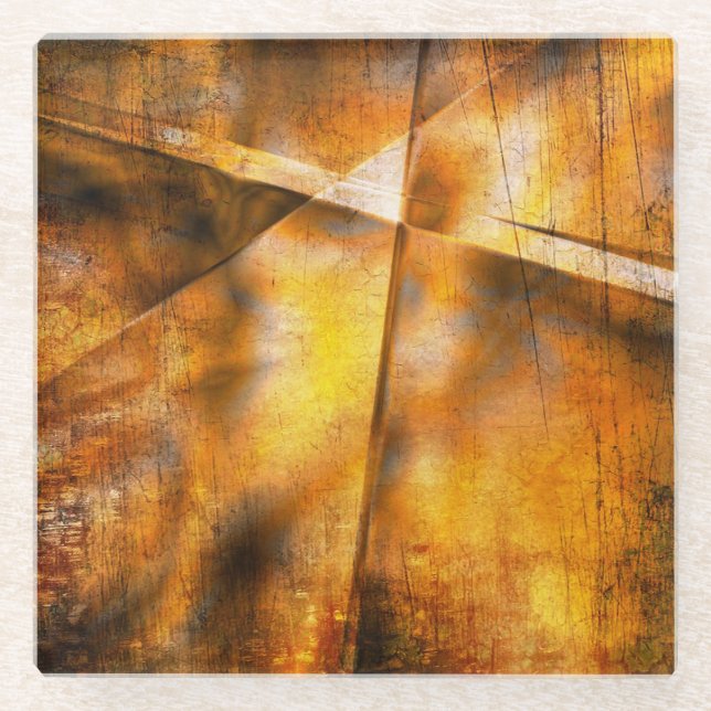 abstrakter bunter Hintergrund der Kunst Glasuntersetzer (Vorderseite)