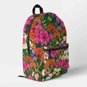 Abstrakter Bunter Orchideengarten-Rucksack Bedruckter Rucksack