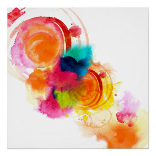 Abstrakter bunter Watercolor Poster