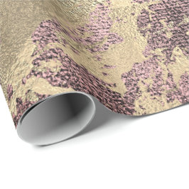 Abstrakter Burgund Paint Golden Metallic Strokes Geschenkpapier