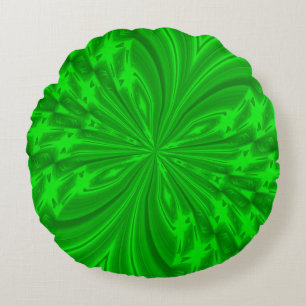 Abstrakter Butterfly Neon Green Round Throw Kissen