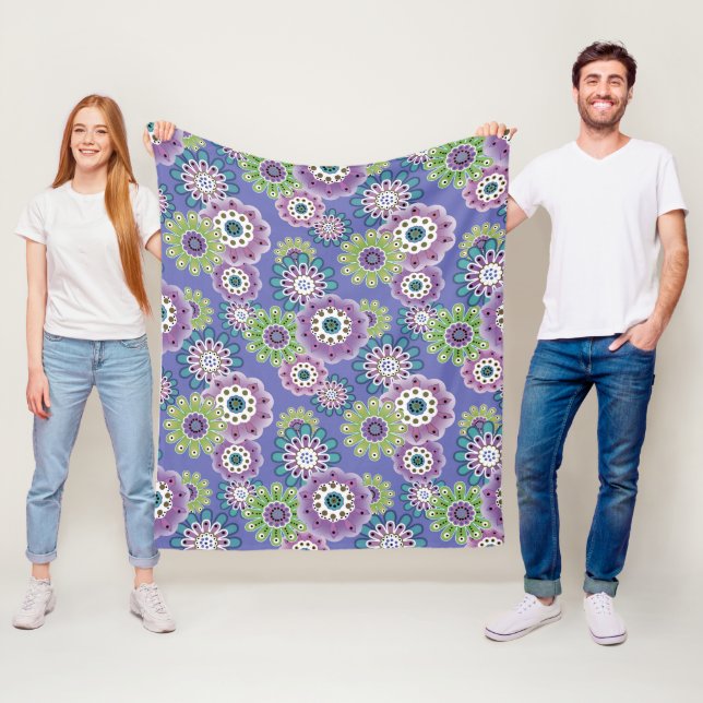Abstrakter Cartoon Blume Blumenkinder skandinav Fleecedecke (Beispiel)