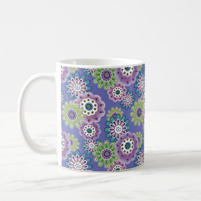 Abstrakter Cartoon Blume Blumenkinder skandinav Kaffeetasse (Links)