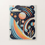 Abstrakter Cartoon Weltraumplanet. Moderner Kosmos<br><div class="desc">Abstrakter Cartoon und Astronomie-Puzzle.</div>