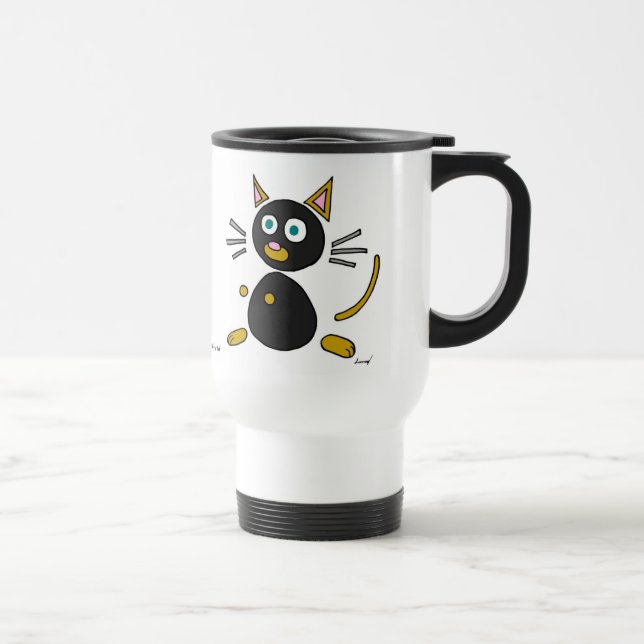 Abstrakter Cat Travel Mug Reisebecher (Rechts)
