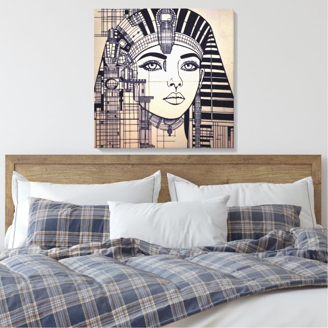 Abstrakter Cleopatra Kopf Leinwanddruck (Insitu (Schlafzimmer))