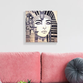 Abstrakter Cleopatra Kopf Leinwanddruck