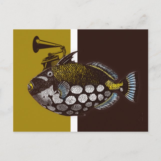 Abstrakter Clown triggerfish Postkarte (Vorderseite)