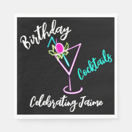 Abstrakter Cocktail Neon Drink Bar Club Serviette