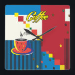 Abstrakter Coffee Cup Pop Art Trendy Stilvoll Quadratische Wanduhr<br><div class="desc">Square Wall Clock mit Abstraktem Coffee Cup Pop Art trendy Stylish Illustration, Art Work Poster für Phantastische Feiertage Geschenke und Präzente, Wohngestaltung, Art & Wall Dekoration, Uhren Dekorative Produkt, Square Wall Clock Modernes Design "Beautiful Fashion Woman with Coffee Cup" - Sammlung.</div>