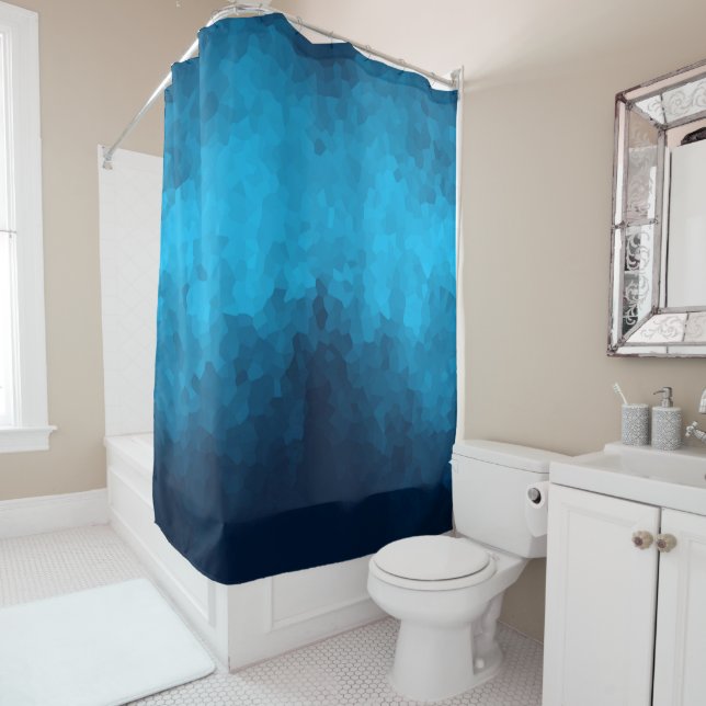Abstrakter Crystallize Blue Background Duschvorhang (Beispiel)