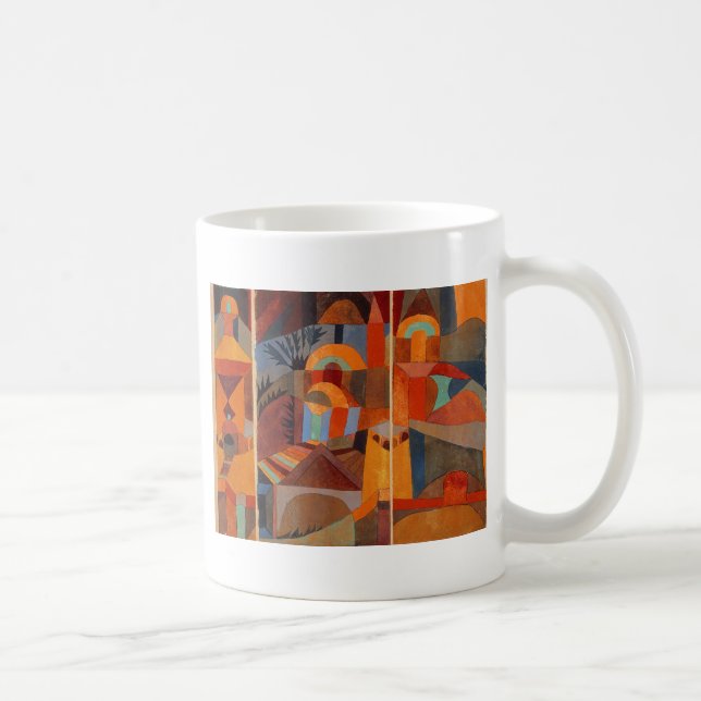 Abstrakter Cubismus Klee Tempelgärten Kaffeetasse (Rechts)
