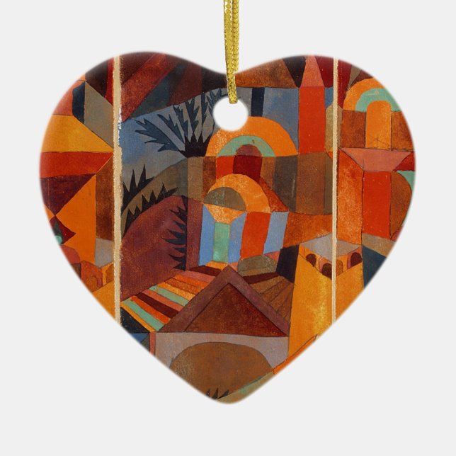 Abstrakter Cubismus Klee Tempelgärten Keramik Ornament (Vorne)