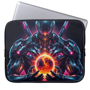 Abstrakter Cyber-Kosmischer Wächter Futuristischer Laptopschutzhülle