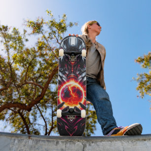 Abstrakter Cyber-Kosmisches Wächter Futuristischer Skateboard