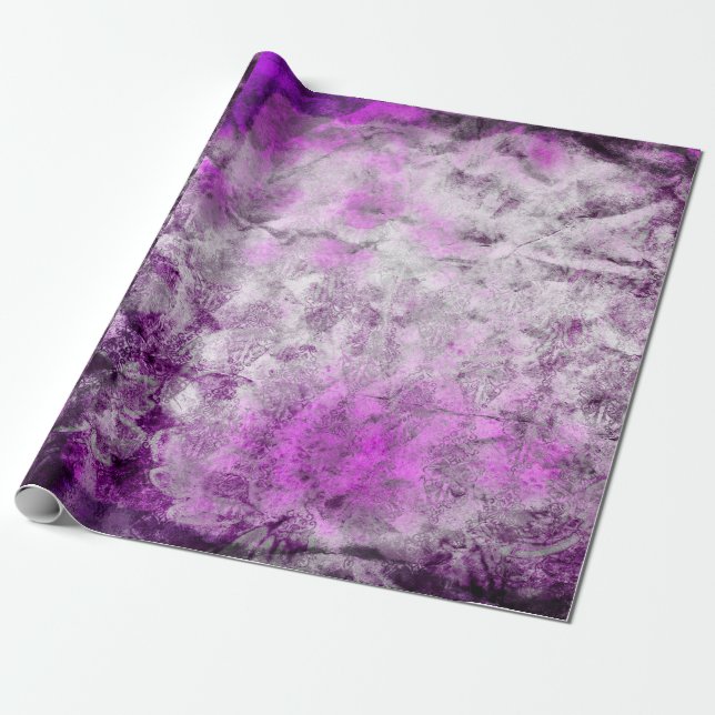 Abstrakter Damask rosa Druck Geschenkpapier (Ungerollt)