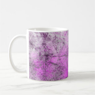 Abstrakter Damask rosa Druck Kaffeetasse