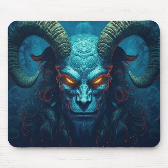 Abstrakter Dämon mit Hörnern Mousepad (Vorne)