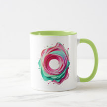 Abstrakter Designkreis mit rosa und grünen Farben.