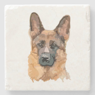 Abstrakter Deutscher Schäferhund-Unterleger Steinuntersetzer