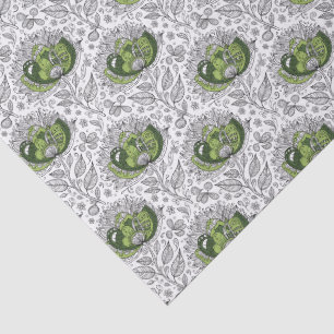 Abstrakter Doodle-Kunststil Blumen Schattierungen Seidenpapier
