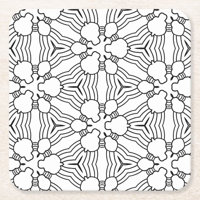 abstrakter Doodle-Untersetzer Rechteckiger Pappuntersetzer (Vorderseite)