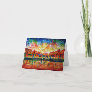 Abstrakter DorfCityscape XX - Notecard Karte