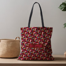 Abstrakter Dreiecksmuster Name dunkelrote Tasche