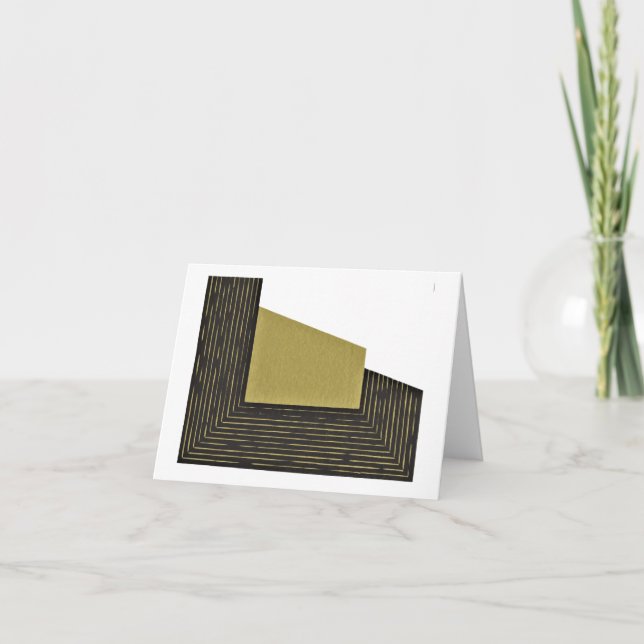Abstrakter Druck in Moss und Black Danke Karte (Vorderseite)