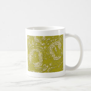 Abstrakter Druck Senfgelb Schildpatt von LeahG Kaffeetasse