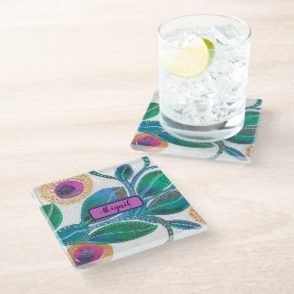 Abstrakter Dschungel, Ihr Name Glasuntersetzer