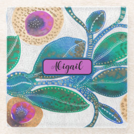 Abstrakter Dschungel, Ihr Name Glasuntersetzer