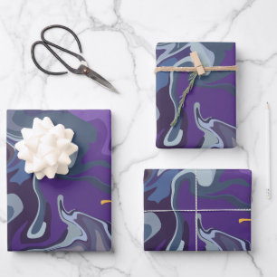 Abstrakter Durchfluss der Farben Geschenkpapier Set