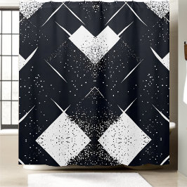 Abstrakter Duschvorhang in Schwarz und Weiß 3