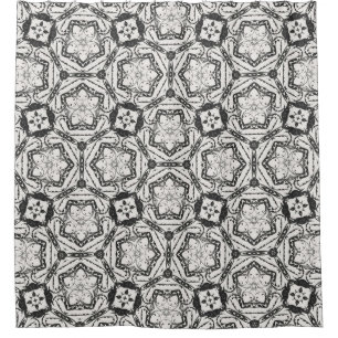 Abstrakter Duschvorhang in Schwarzweiß