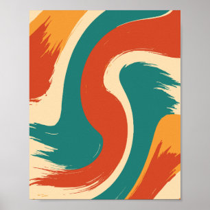 Abstrakter dynamischer Fluss Moderner Kunstwerk Poster
