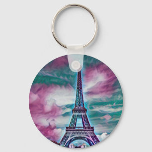 Abstrakter Eiffelturm Schlüsselanhänger