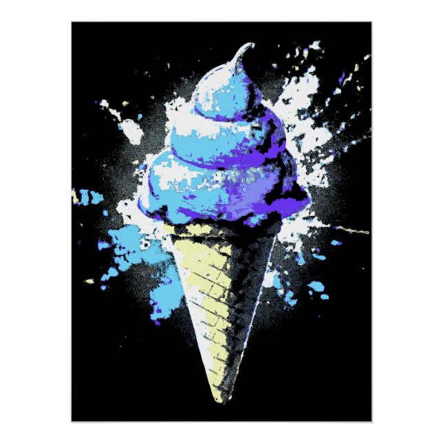 Abstrakter Eis-Splatter in Notlage Poster (Vorderseite)