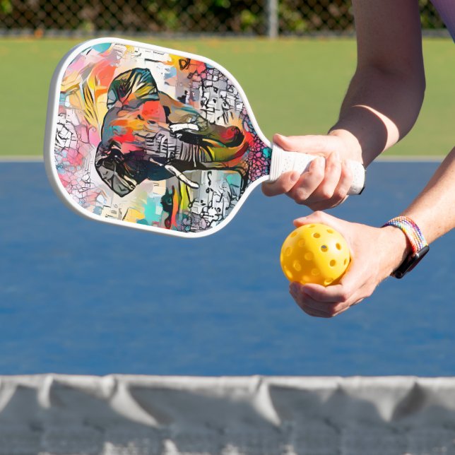 Abstrakter Elefant Pickleball Schläger (InSitu)