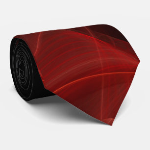 Abstrakter Eleganter Rot und Schwarzes Fraktal Nec Krawatte