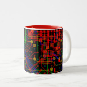 Abstrakter elektronischer Geek für benutzerdefinie Zweifarbige Tasse